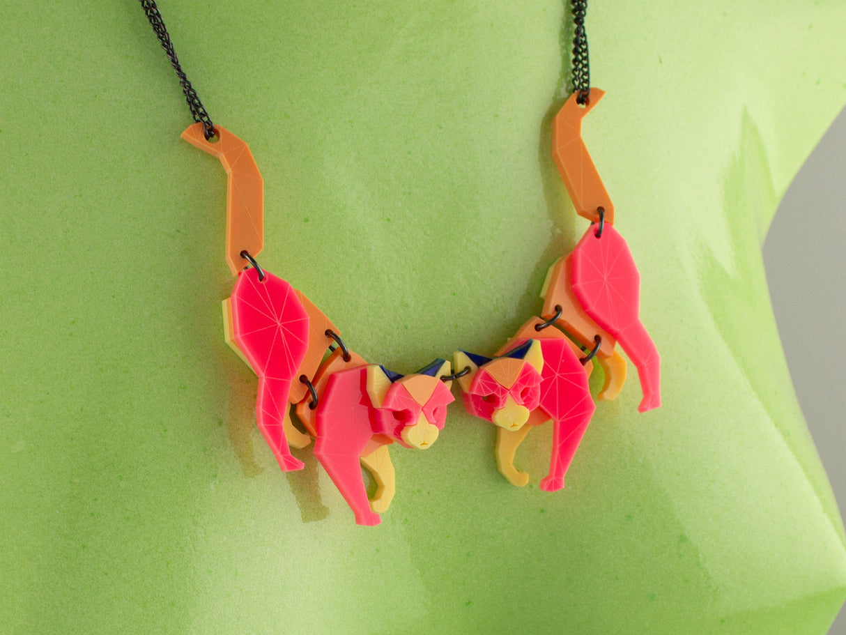 Black Cat Necklace - Comet