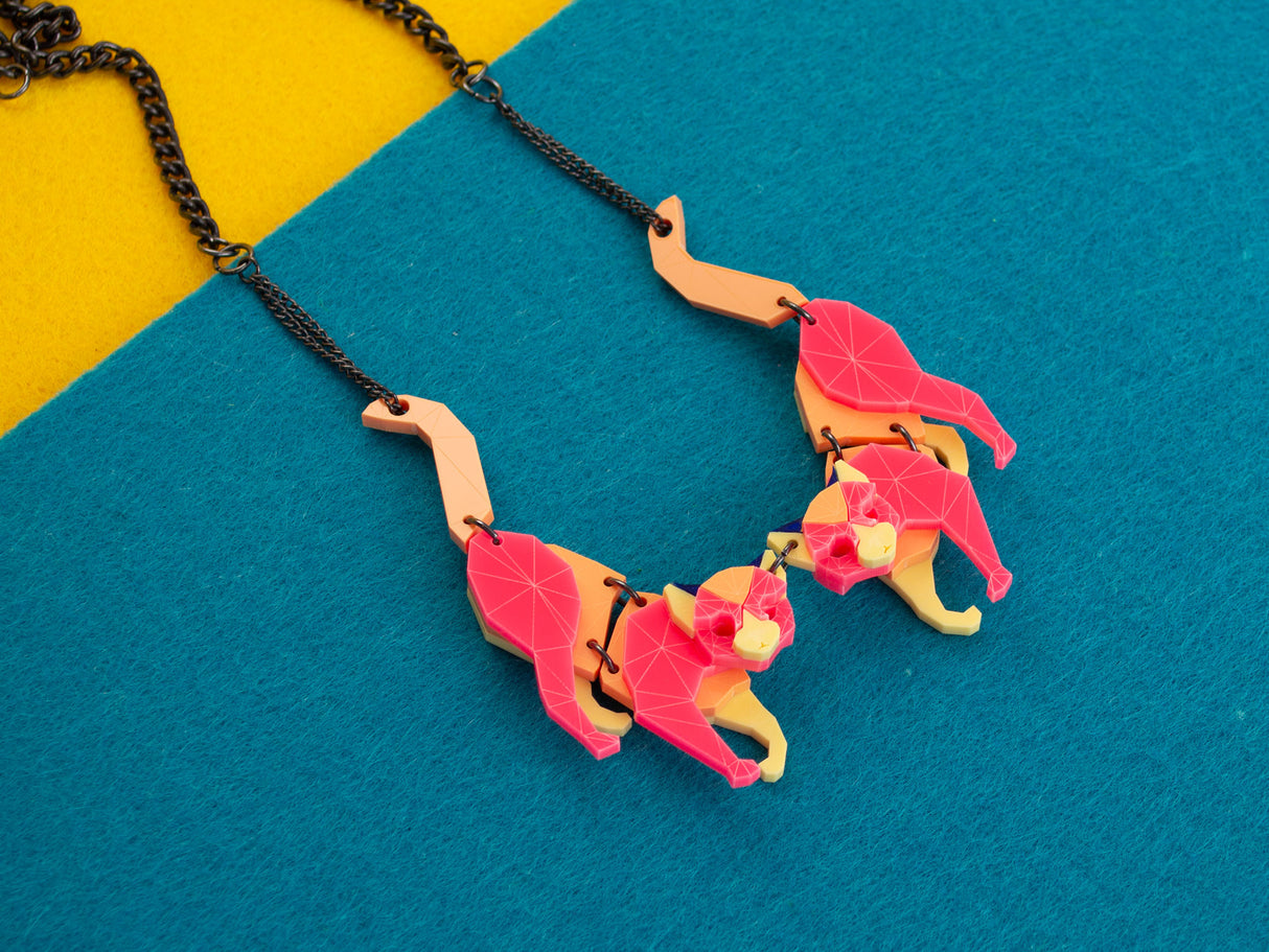 Black Cat Necklace - Comet