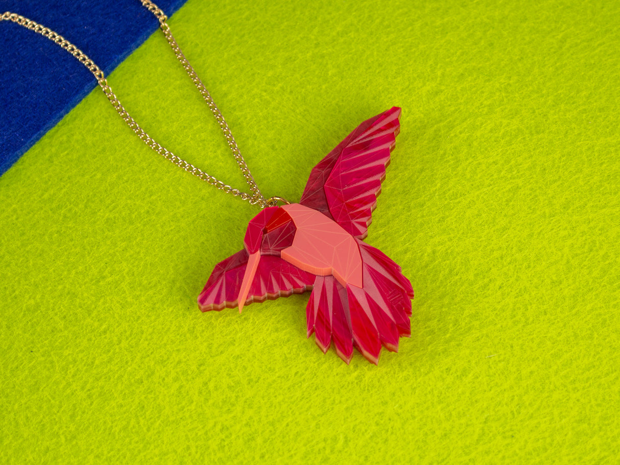 Hummingbird Pendant - Lunar Red
