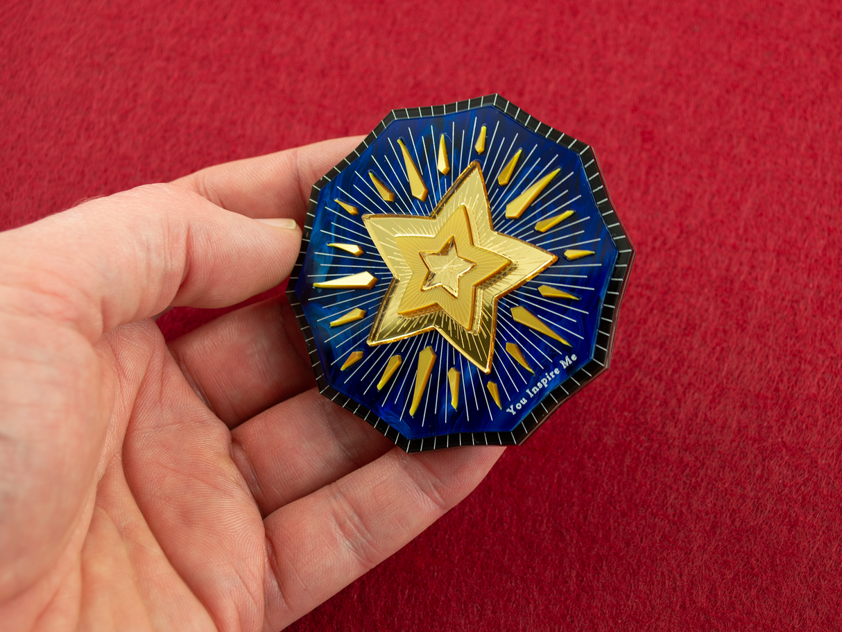 ‘You Inspire Me’ Brooch - Midnight Blue