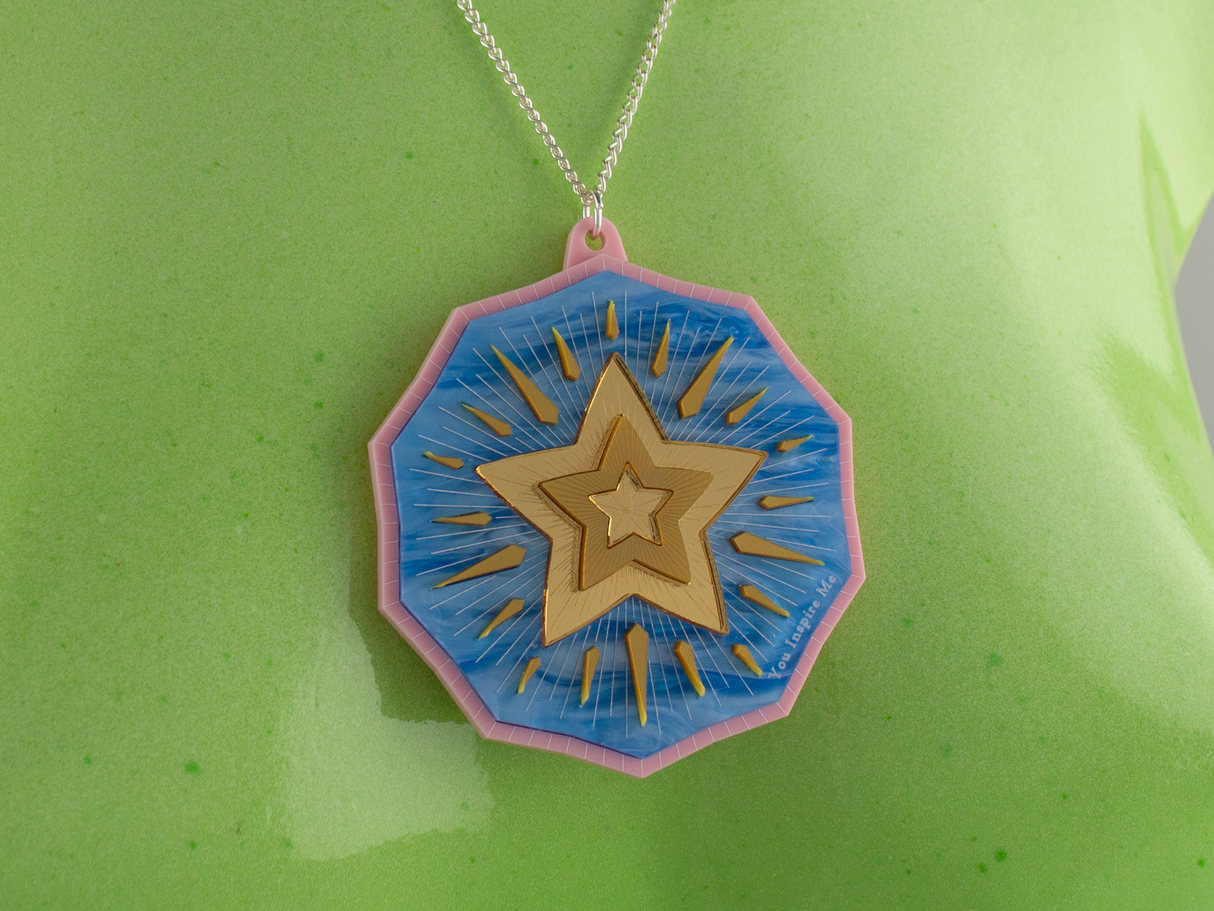 ‘You Inspire Me’ Pendant - Sky Blue