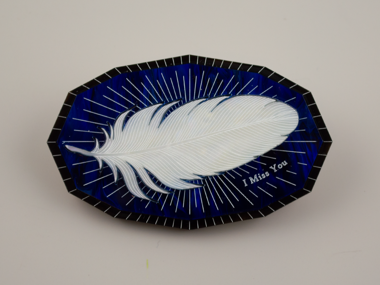 ‘I Miss You’ Brooch - Midnight Blue