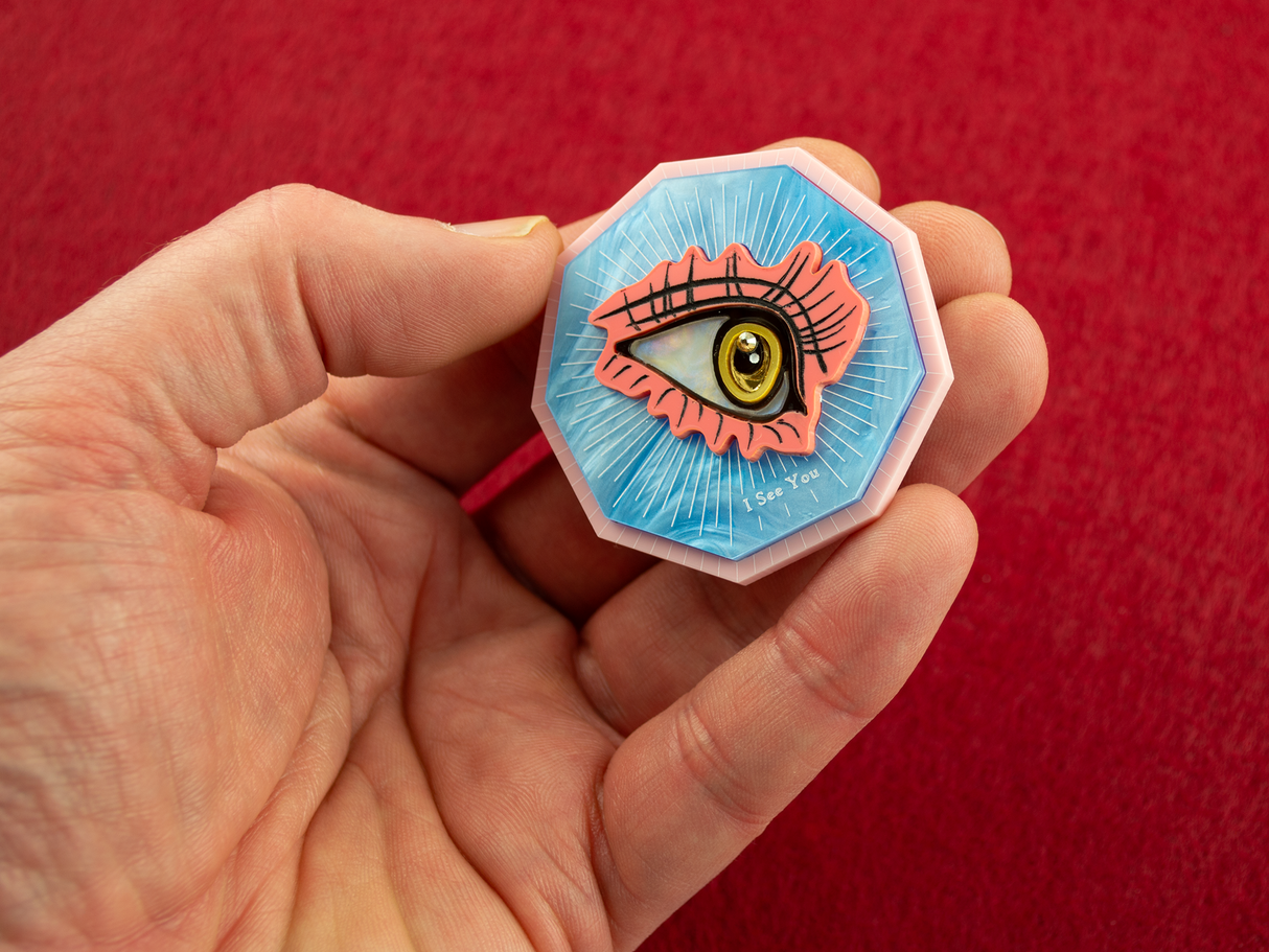 ‘I See You’ Brooch - Sky Blue
