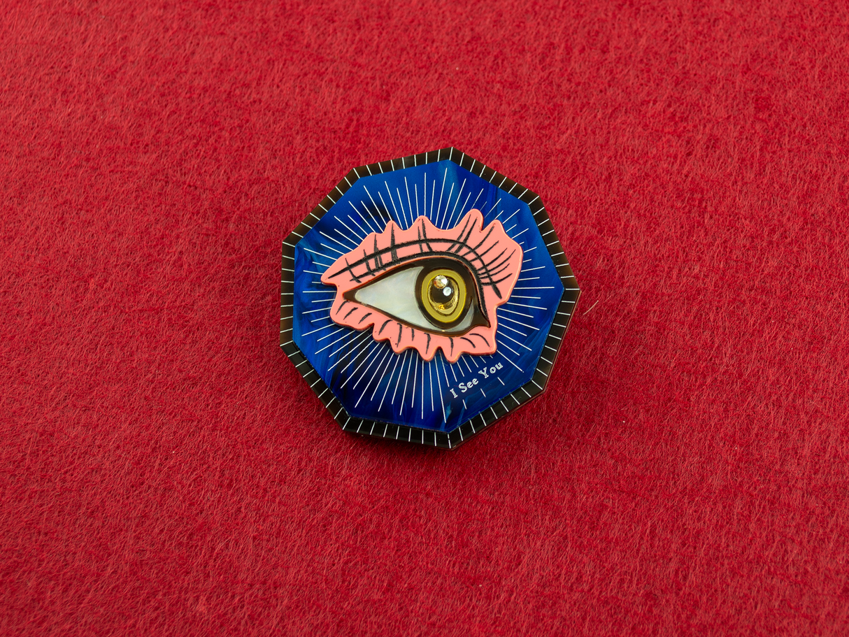 ‘I See You’ Brooch - Midnight Blue