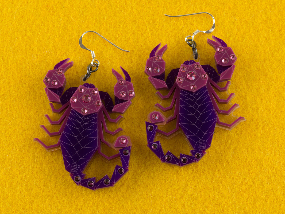 Scorpion Earrings - Orchid