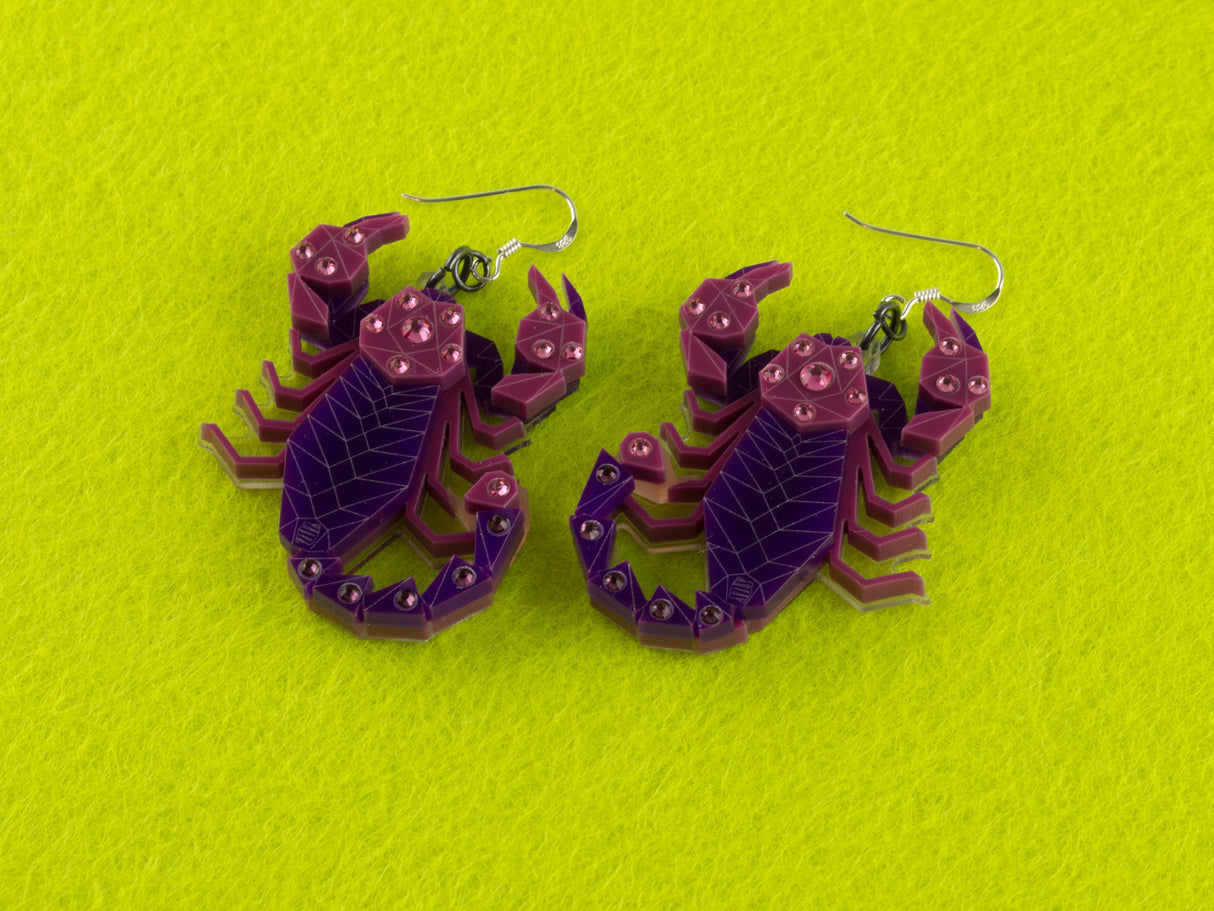 Scorpion Earrings - Orchid