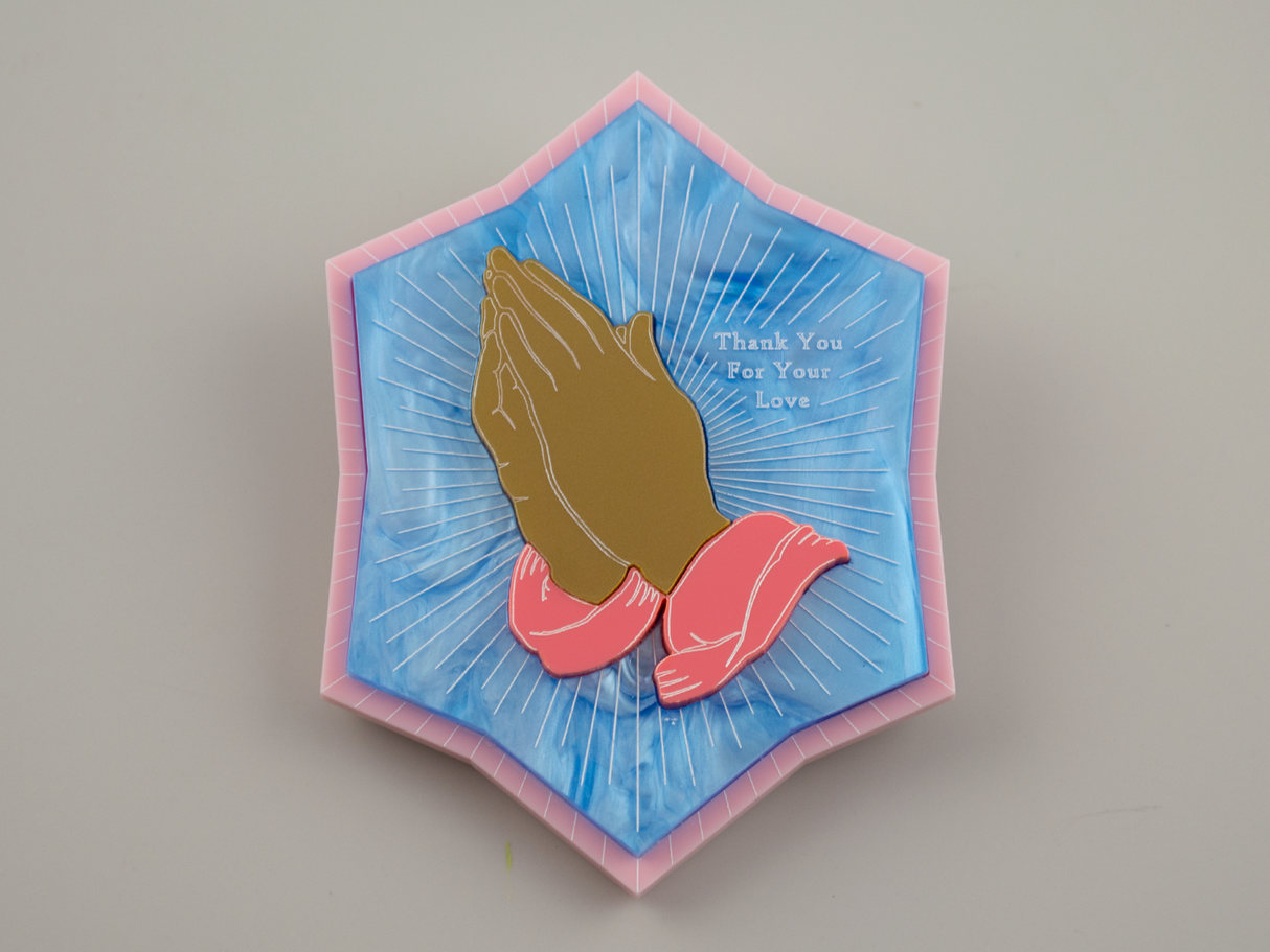 ‘Thank You For Your Love’ Brooch - Sky Blue