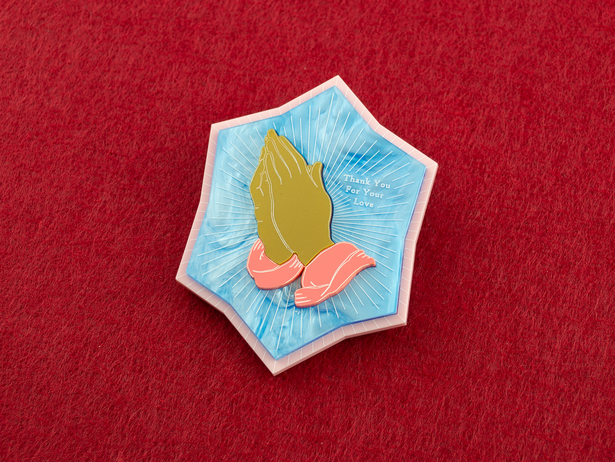 ‘Thank You For Your Love’ Brooch - Sky Blue