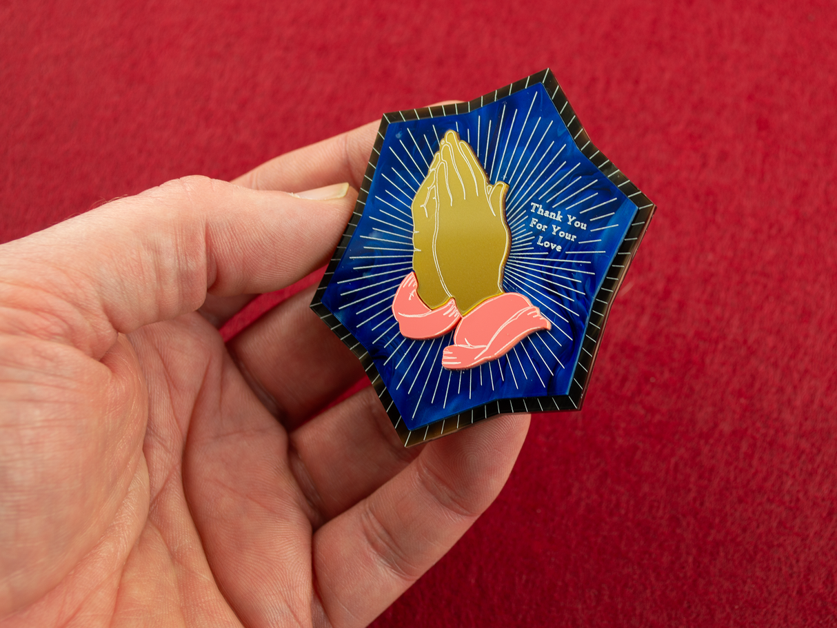 ‘Thank You For Your Love’ Brooch - Midnight Blue