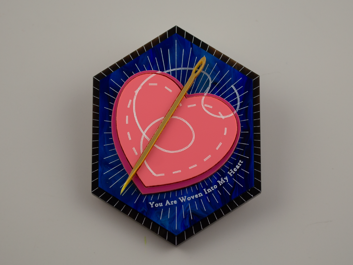 ‘You Are Woven Into My Heart’ Brooch - Midnight Blue