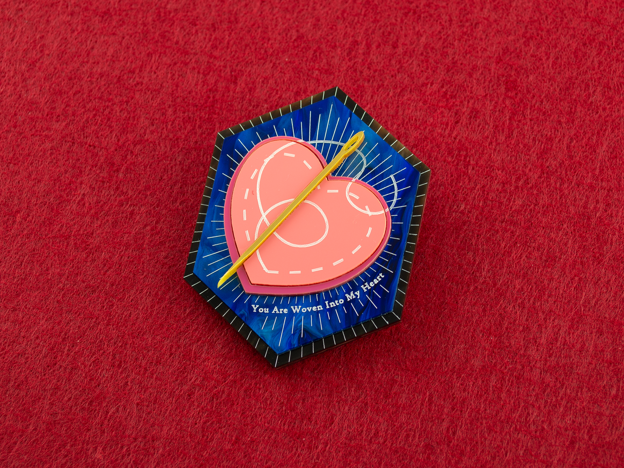 ‘You Are Woven Into My Heart’ Brooch - Midnight Blue