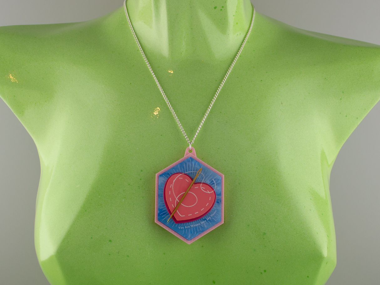 ‘You Are Woven Into My Heart’ Pendant - Sky Blue