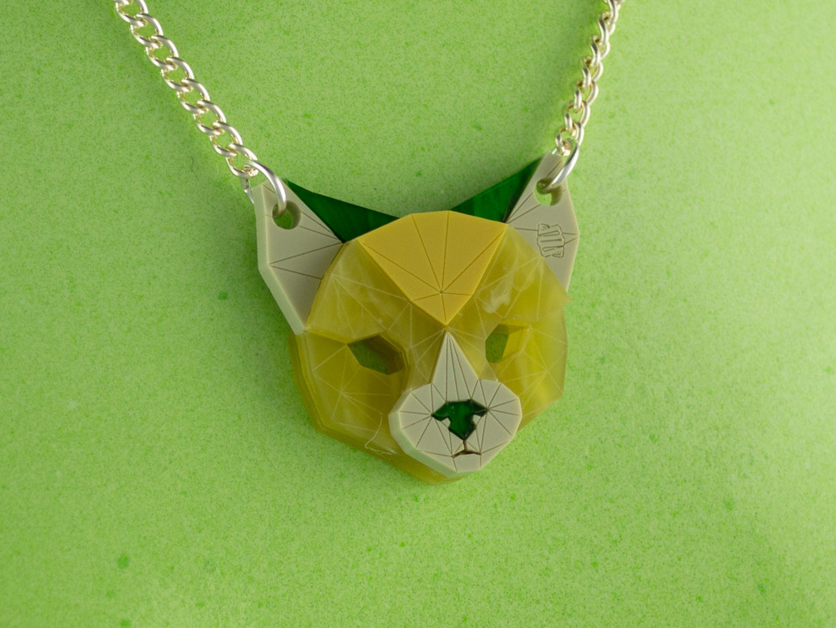 Black Cat Head Necklace - Springer