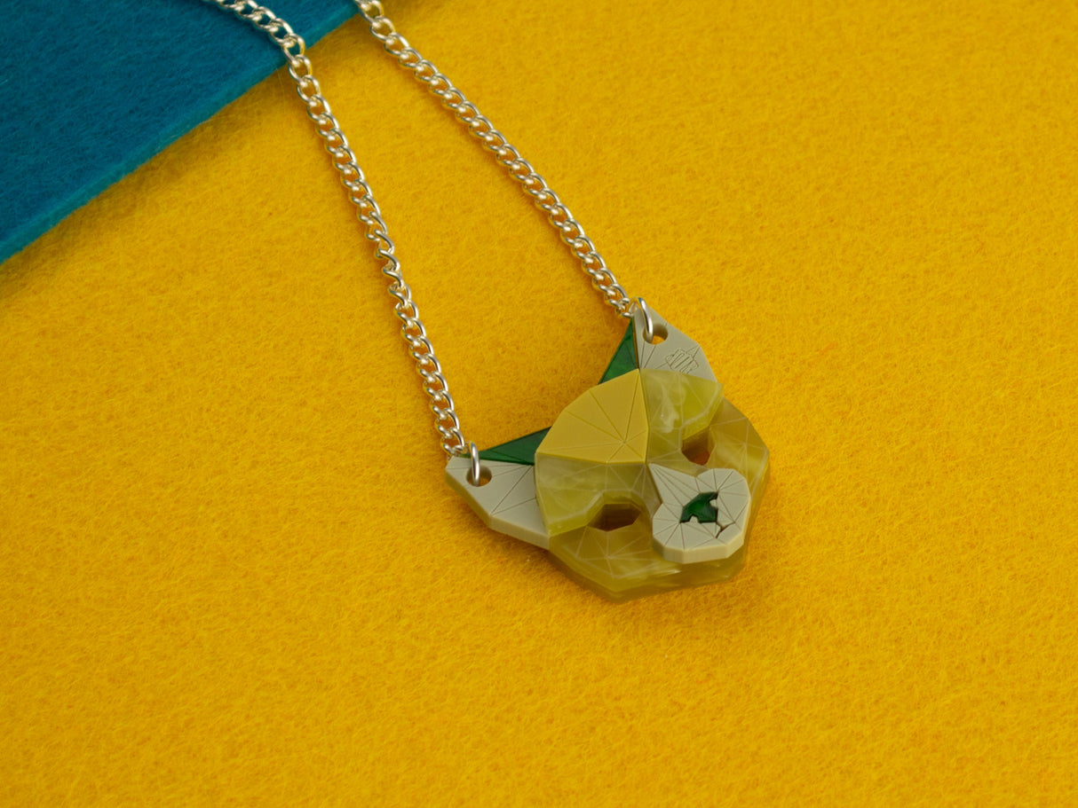 Black Cat Head Necklace - Springer