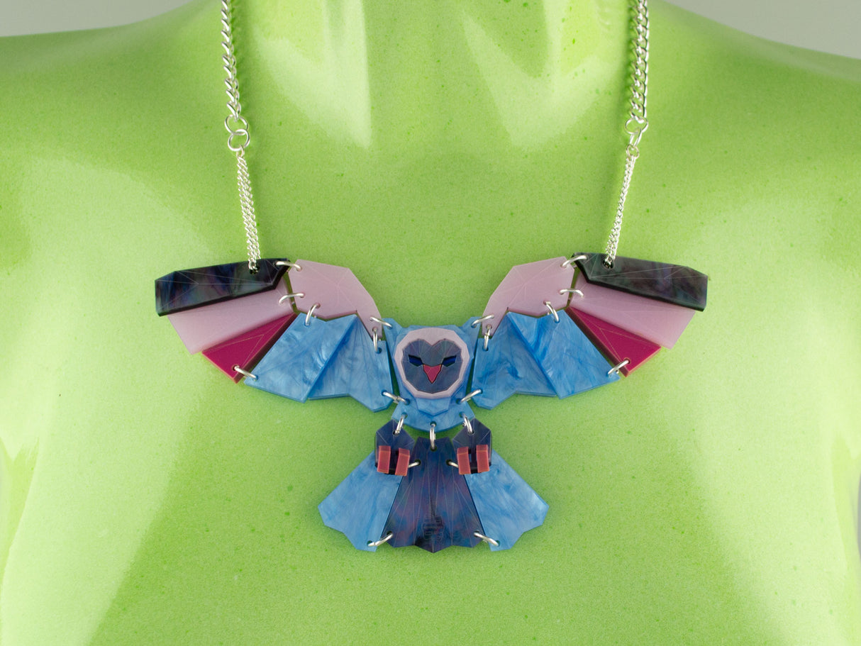 Owl Necklace - Water Lilies