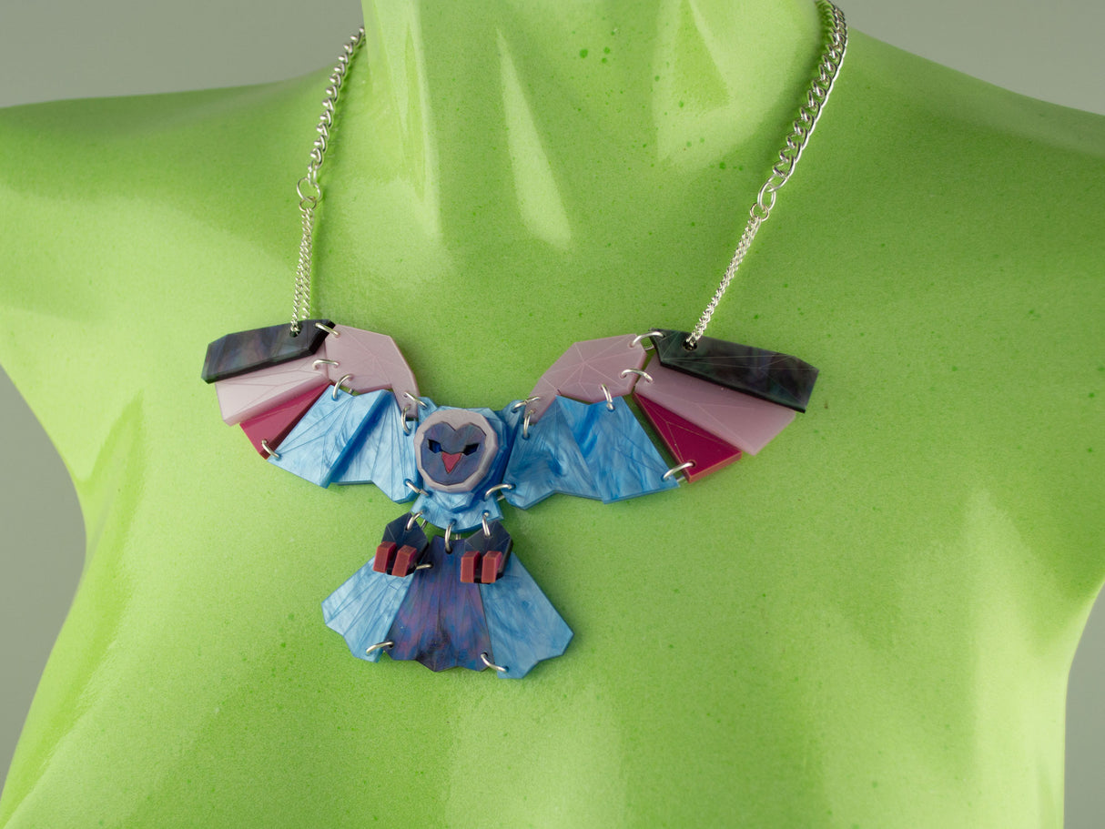Owl Necklace - Water Lilies