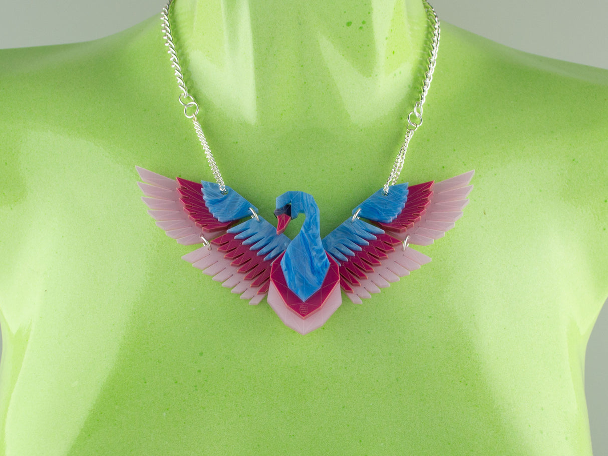 Swan Statement Necklace - Water Lilies