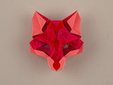 Fox Head Brooch - Lunar Red