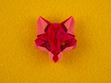 Fox Head Brooch - Lunar Red