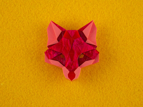Fox Head Brooch - Lunar Red