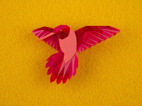 Hummingbird Brooch - Lunar Red