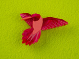 Hummingbird Brooch - Lunar Red
