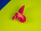Hummingbird Brooch - Lunar Red