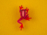 Tree Frog Brooch - Lunar Red