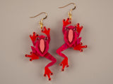 Tree Frog Earrings - Lunar Red
