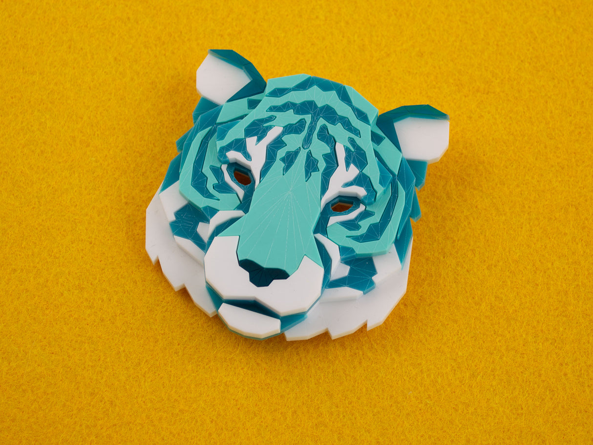 Tiger Head Brooch - Marina
