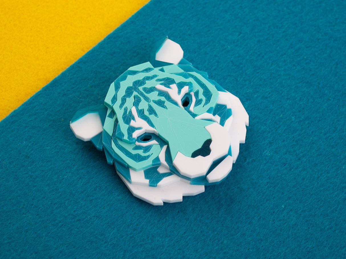 Tiger Head Brooch - Marina