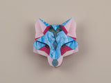 Fox Head Brooch - Water Lilies