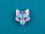 Fox Head Brooch - Water Lilies