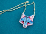 Fox Head Necklace - Water Lilies