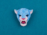 Jaguar Head Brooch - Water Lilies