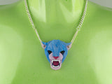 Jaguar Head Necklace - Water Lilies