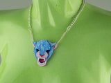 Jaguar Head Necklace - Water Lilies