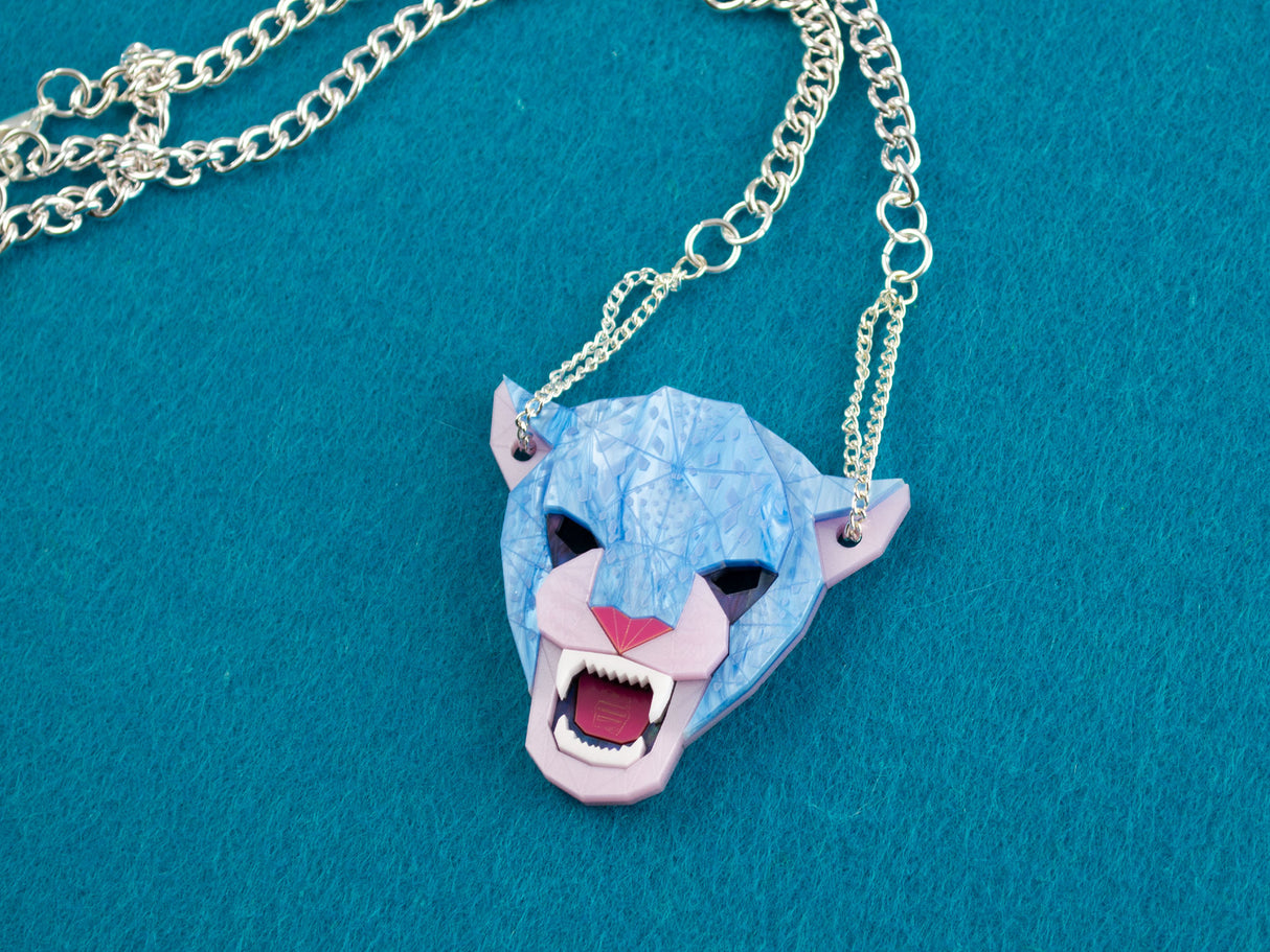 Jaguar Head Necklace - Water Lilies