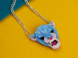 Jaguar Head Necklace - Water Lilies