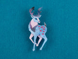 Winter Stag Brooch - Water Lilies