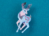 Winter Stag Brooch - Water Lilies